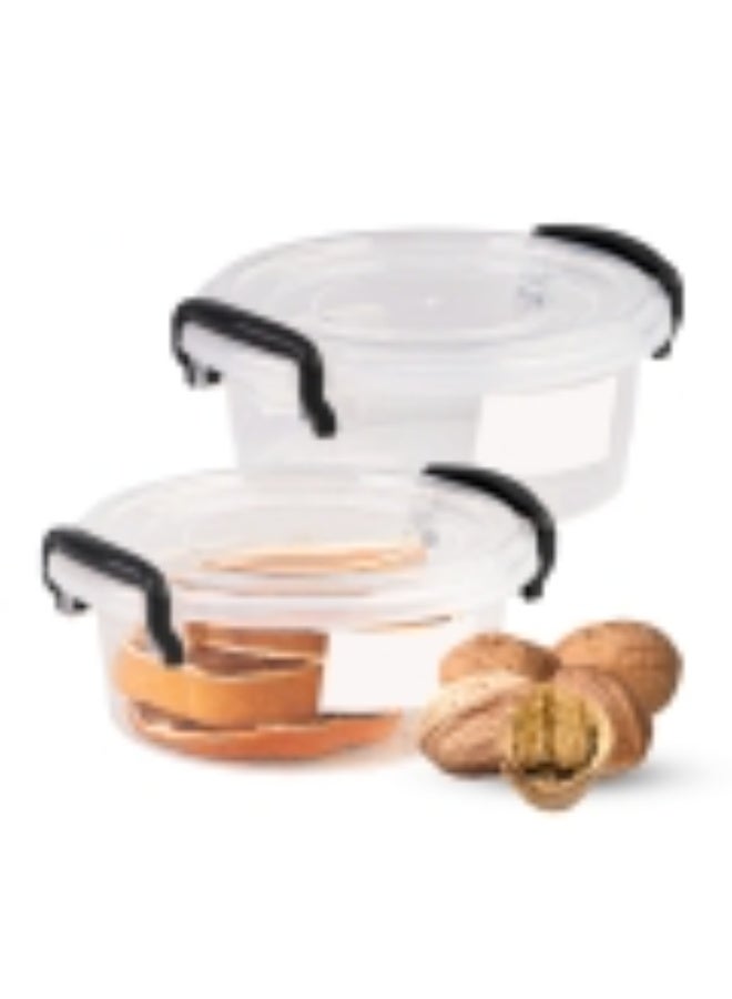 فافيلا طقم أوعية بلاستيك مدورة قابلة لإعادة الاستخدام من فافيلا يمكن استخدامها لتخزين الطعام وتحضير بقايا الطعام طقم مكون من 4 قطع بأحجام مختلفة (600-1200-2100-3400 مل) شفاف - كود9024 - Image 3